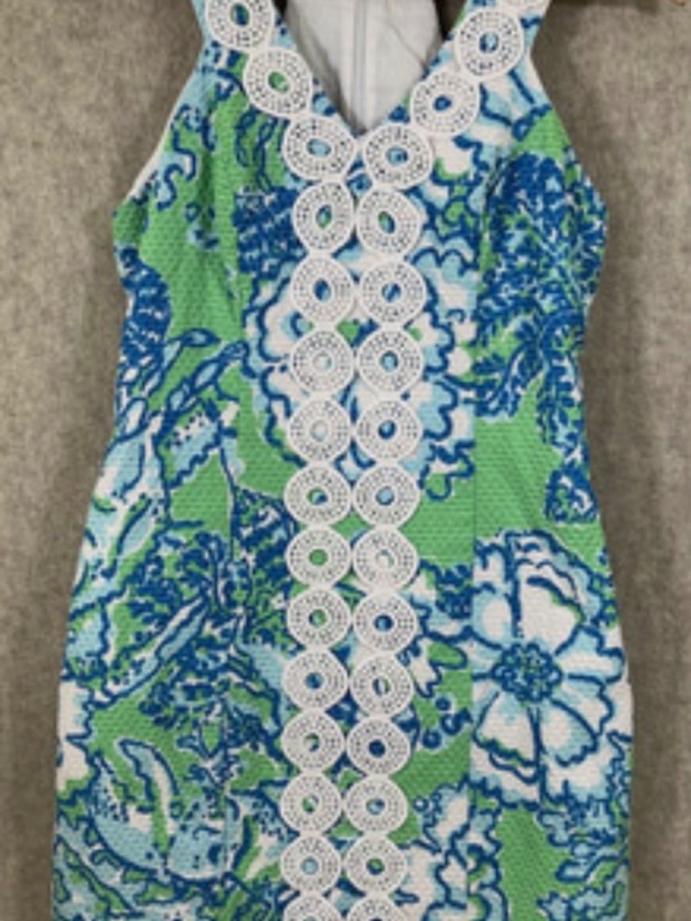 Lilly Pulitzer Trudy Go Go Green Sealife Dress Size 0